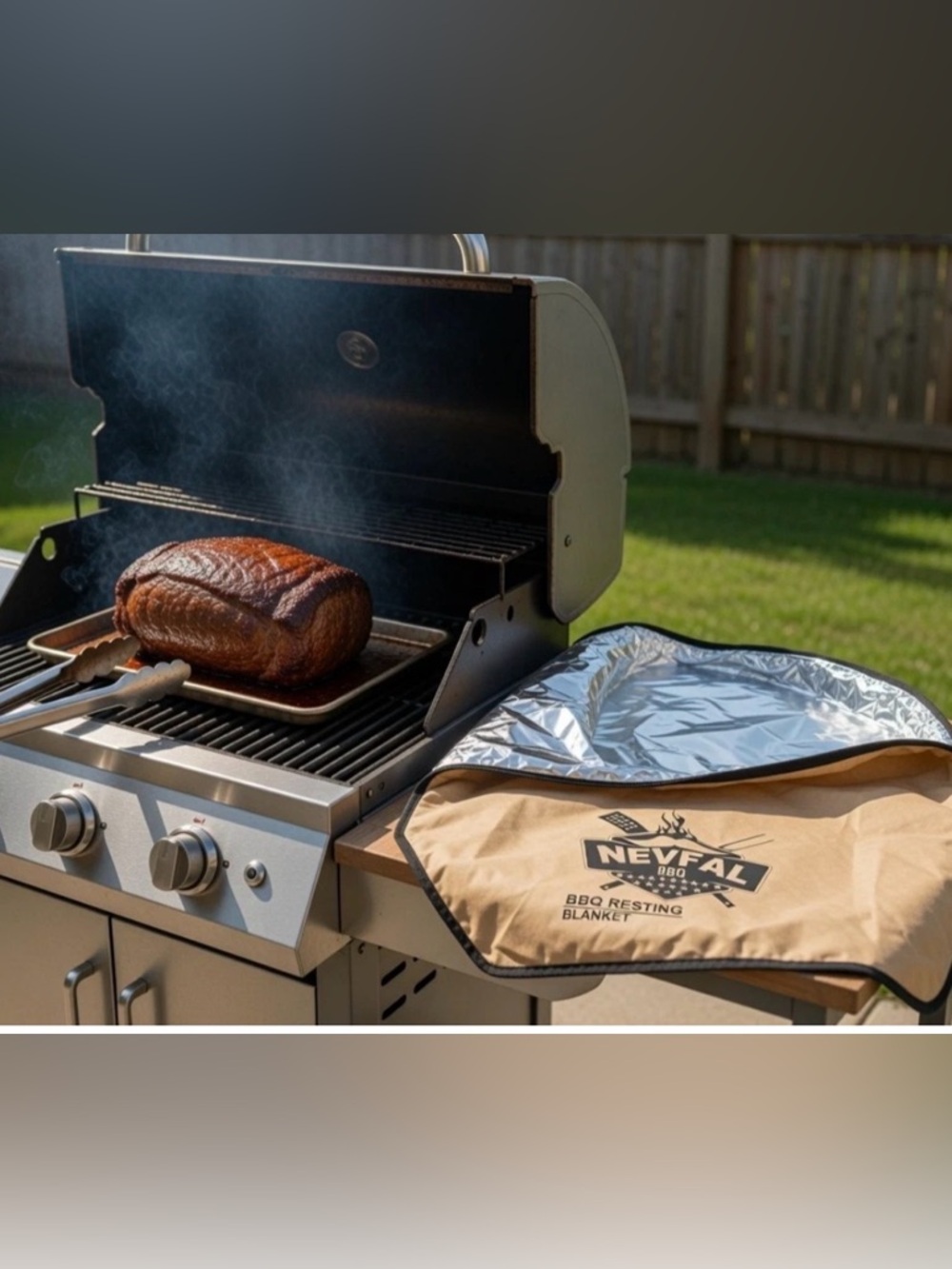 Nevefal BBQ Resting Blanket - Tan and Silver